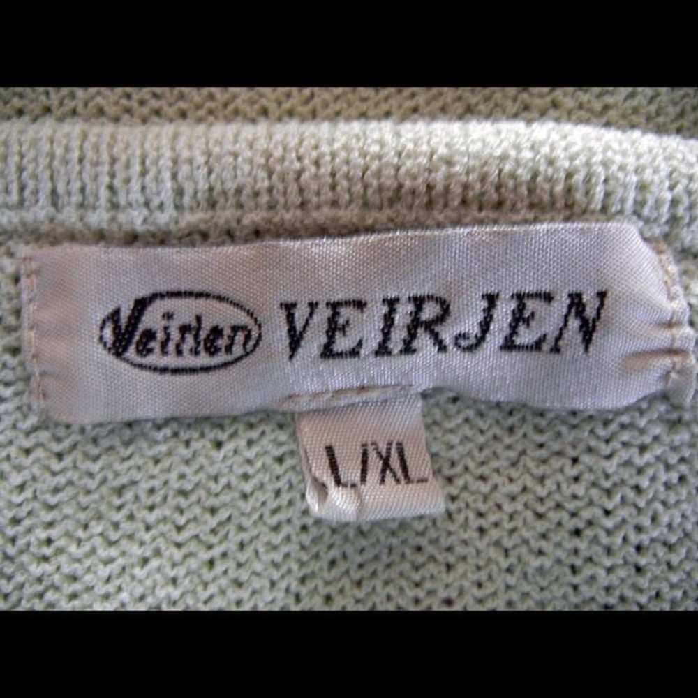 Light Green Geometric Pattern Knitted Tank Top - Picture 4 of 4